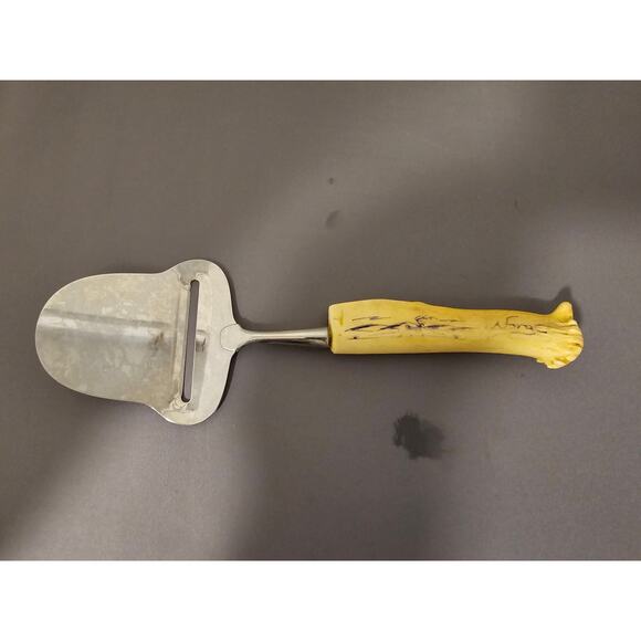 Vintage SPAR Norge Stainless Steel Cheese Slicer/Server - Antler Handle - Norway - Picture 1 of 7